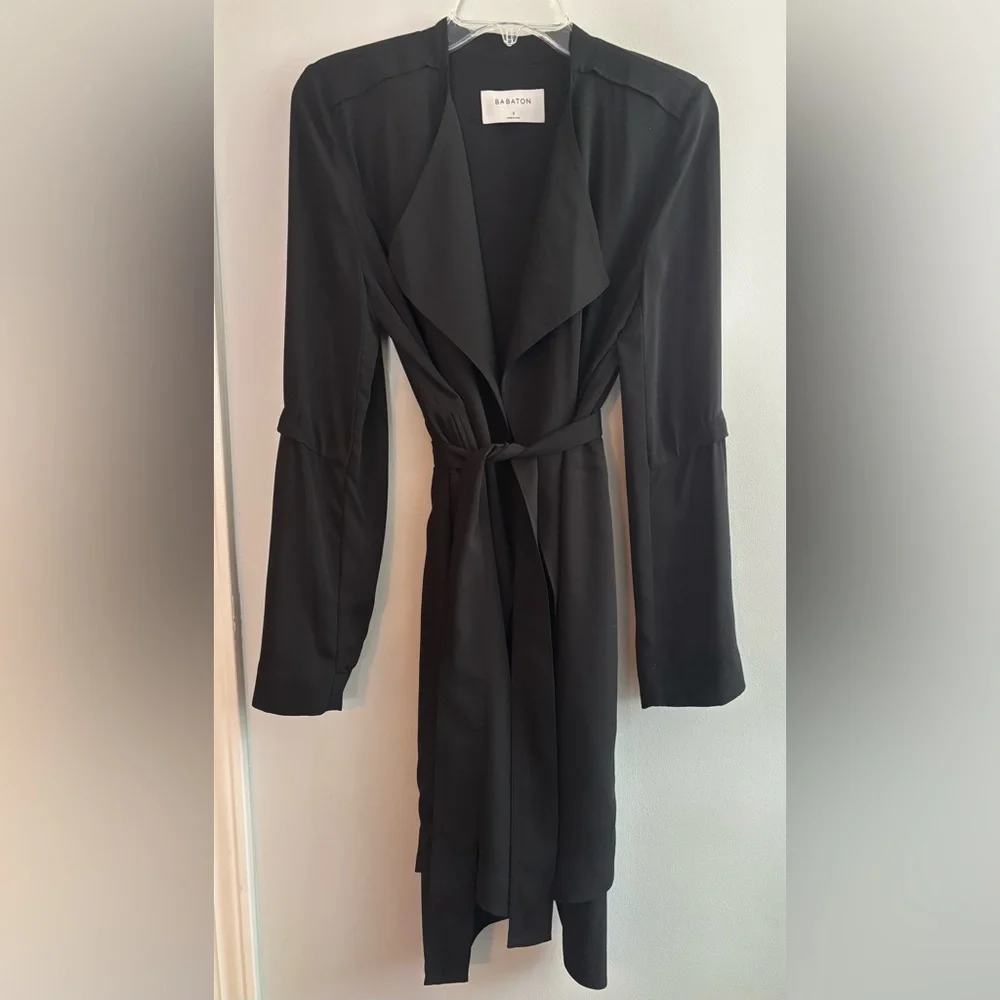 Aritzia Babaton Quincy flowy duster tie waist sheer jacket - Picture 2 of 14